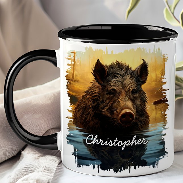 Taza Jabalí junto al lago del bosque (Subido por el creador)