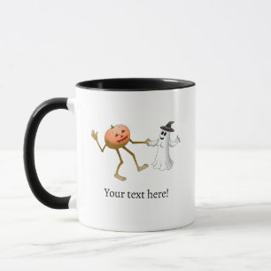Taza Jack O'lantern bailando con un hermoso fantasma
