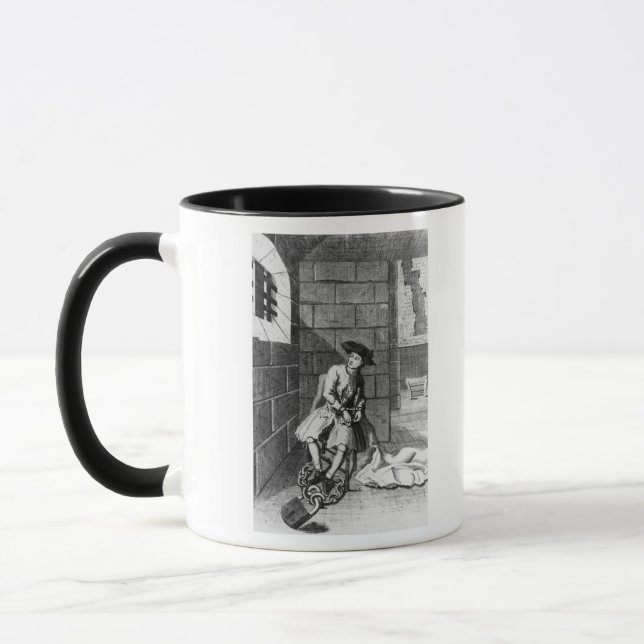 Taza Jack Shepperd en la prisión de Newgate, 1724 (Izquierda)