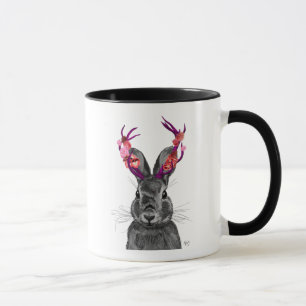 Taza Jackalope con anclas rosas