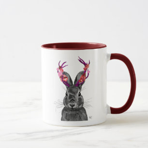 Taza Jackalope con anillos rosados 2