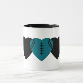 Taza Jacksonville Jaguars Football Hearball Design