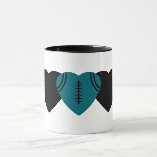 Taza Jacksonville Jaguars Football Hearball Design