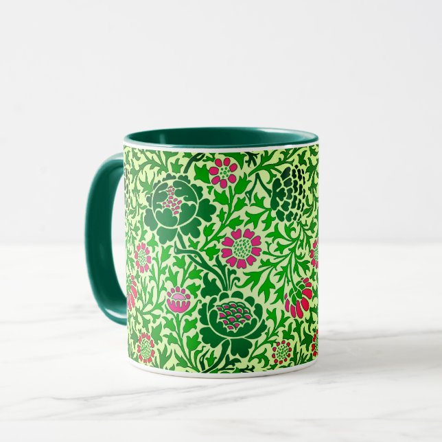 Taza Jacobean Floral, Emerald y Lime Green (Anverso izquierdo)