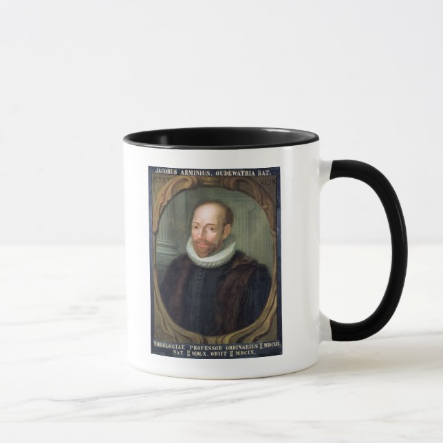 Taza Jacobo Arminius, profesor de la teología (Derecha)
