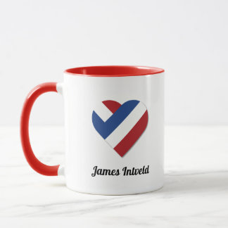 Taza James Intveld con bandera del corazón de los Paíse