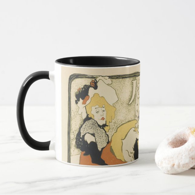Taza Jane Avril, bailarina de Art Nouveau, de Toulouse  (Con donut)
