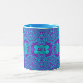 Taza JANE ~ Zany 3D Fractal ~ Blue y Purple Mug