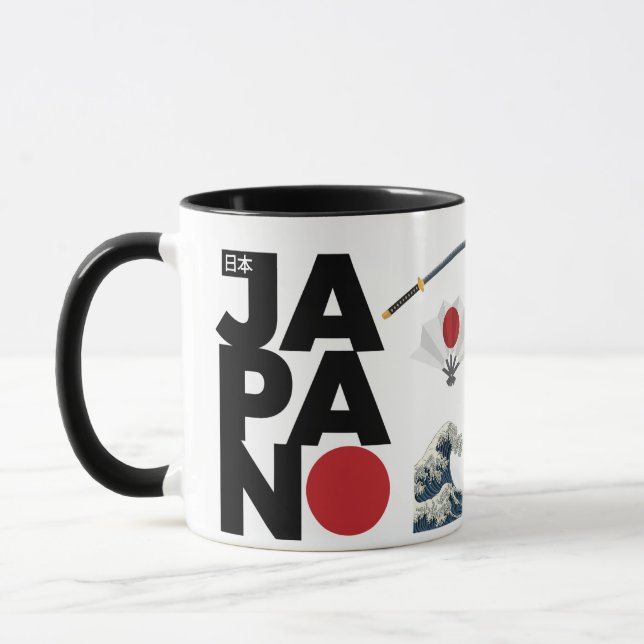 Taza Japanese Coffee Mug, Kanji Mug, Japan Mug (Izquierda)