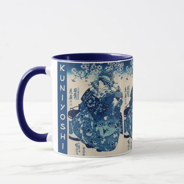 Taza Japanese Ukiyo-e – Utagawa Kuniyoshi – Custom Text (Izquierda)