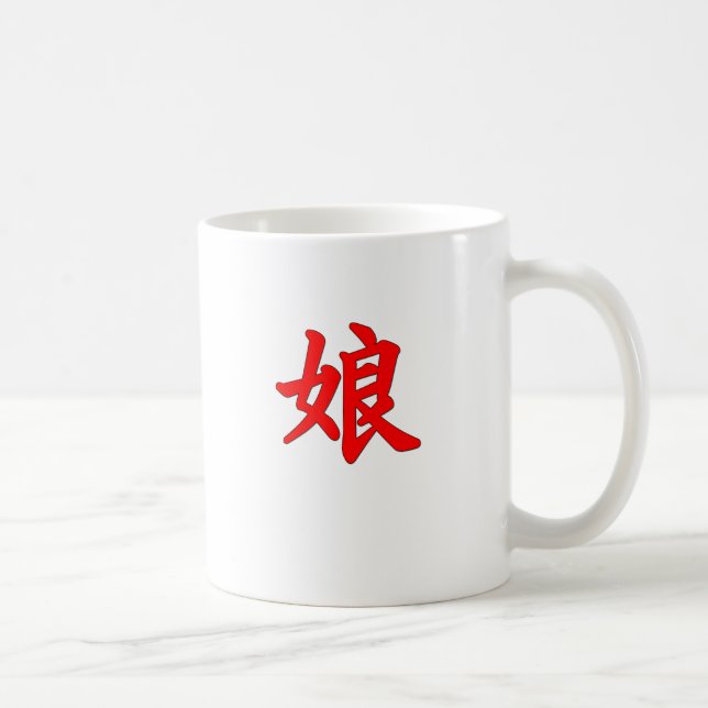 Taza japonesa del kanji de la hija (Derecha)