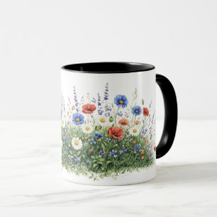 Taza Jardín botánico de flores de pradera silvestre