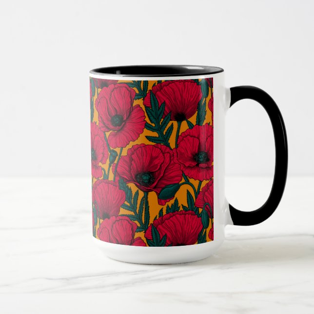 Taza Jardín de amapola roja (Derecha)