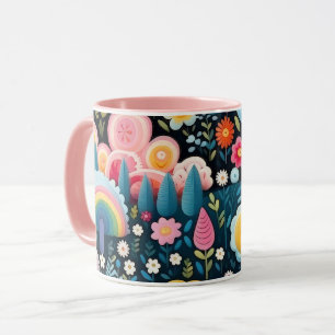 Taza Jardín de Arcoíris Caprichoso Patrón de Fantasía F