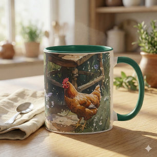 Taza Jardín de Cabaña Té Mañana Acuarela