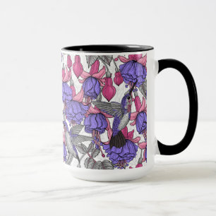 Taza Jardín de colibrís en melrosa y rosa