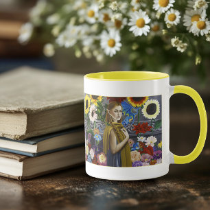 Taza Jardín de Flores Encantadas Doncella Elfa Dragón F