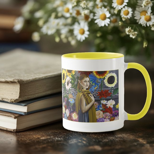 Taza Jardín de Flores Encantadas Doncella Elfa Dragón F (Subido por el creador)