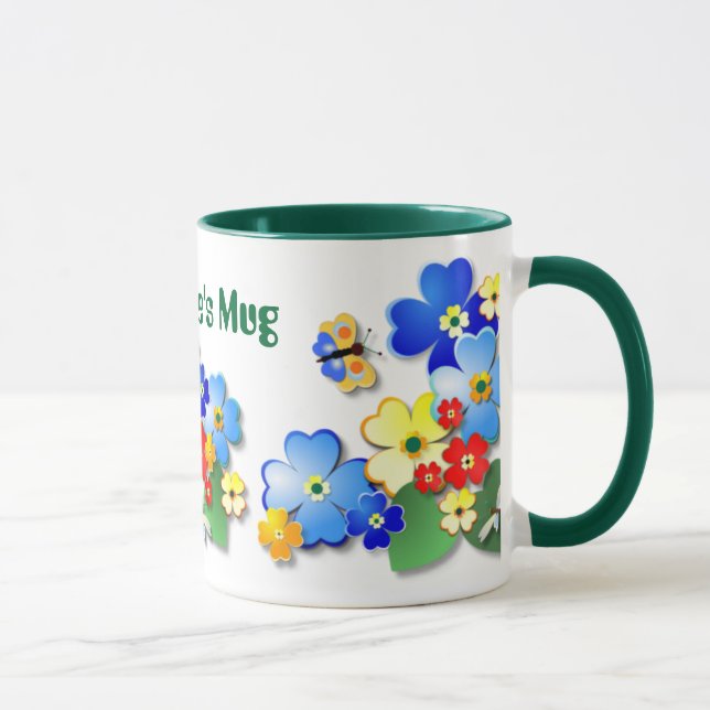 Taza Jardín de flores ~ Ringer Mug (Derecha)