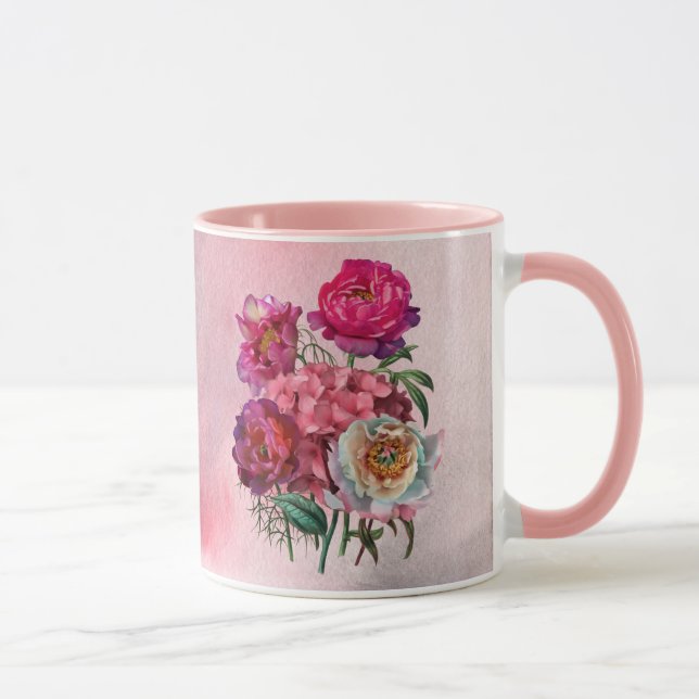 Taza Jardín de flores románticas (Derecha)