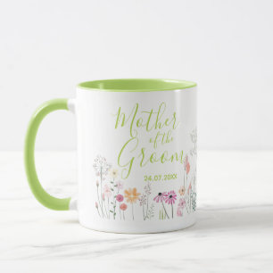 Taza Jardín de flores silvestres acuarela madre del nov