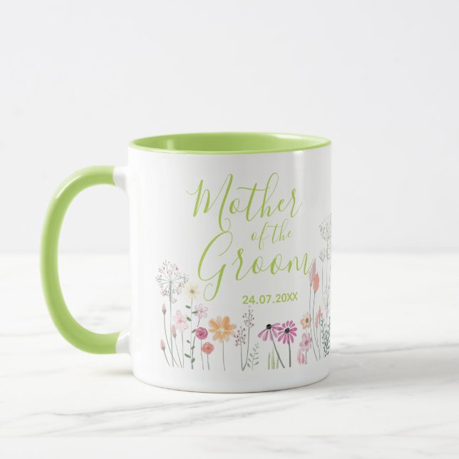 Taza Jardín de flores silvestres acuarela madre del nov (Izquierda)
