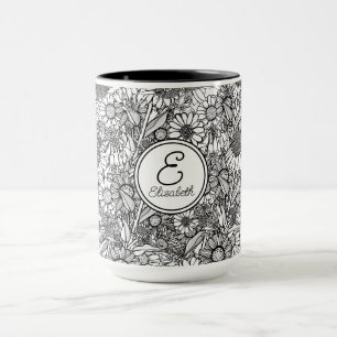 Taza Jardín de flores silvestres de Australia blanco y