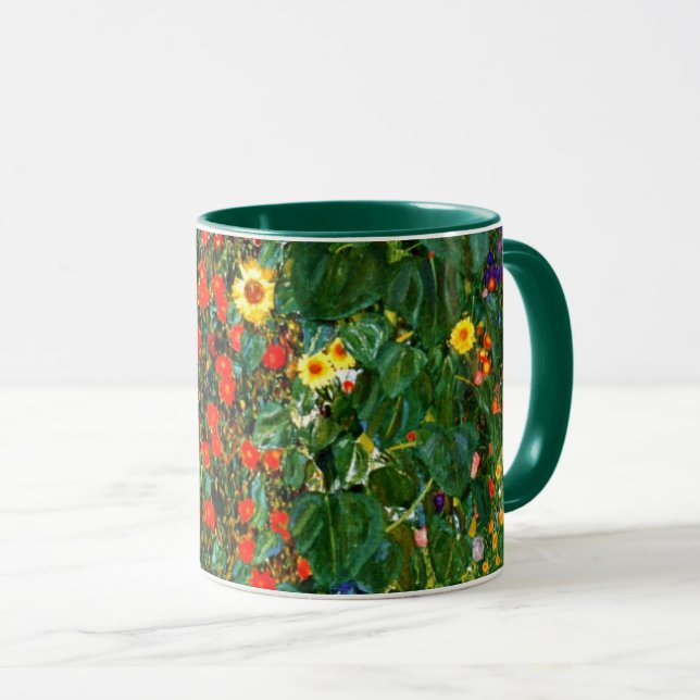 Taza Jardín de granja con girasoles, pintura famosa (Anverso derecho)