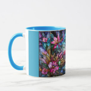 Taza Jardín de la Luna de Flamenco de Vidrio Emplomado