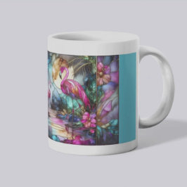 Taza Jardín de la Luna del Flamenco de Vidrio Pintado