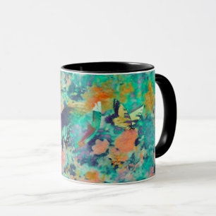 Taza Jardín de Mariposas & una Pluma
