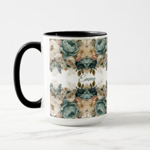 Taza Jardín de Rosas de Primavera Vintage Personalizado