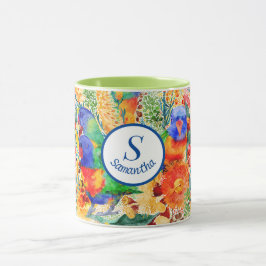 Taza Jardín personalizado de Lorikeet Arcoíris