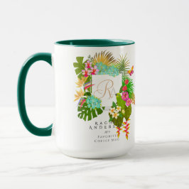 Taza Jardín tropical Monograma Blanco