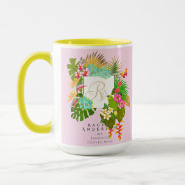 Taza Jardín tropical Monograma rosa
