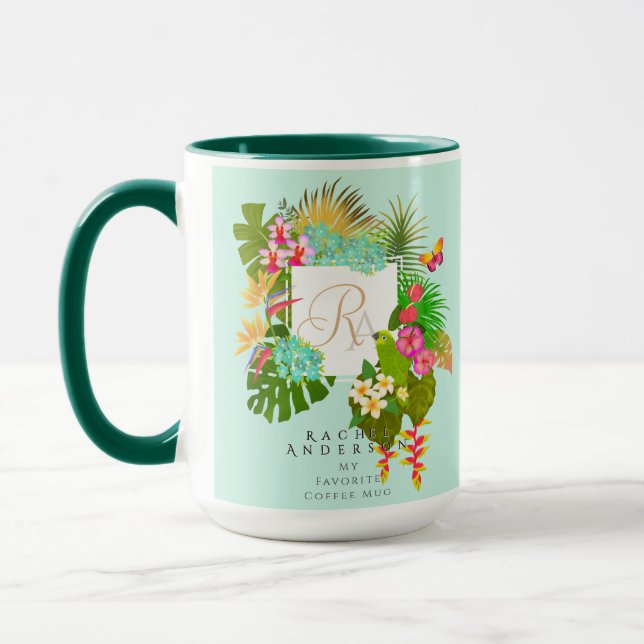Taza Jardín tropical Monograma Verde (Izquierda)