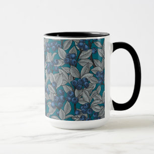 Taza Jardines de arándano azul y gris