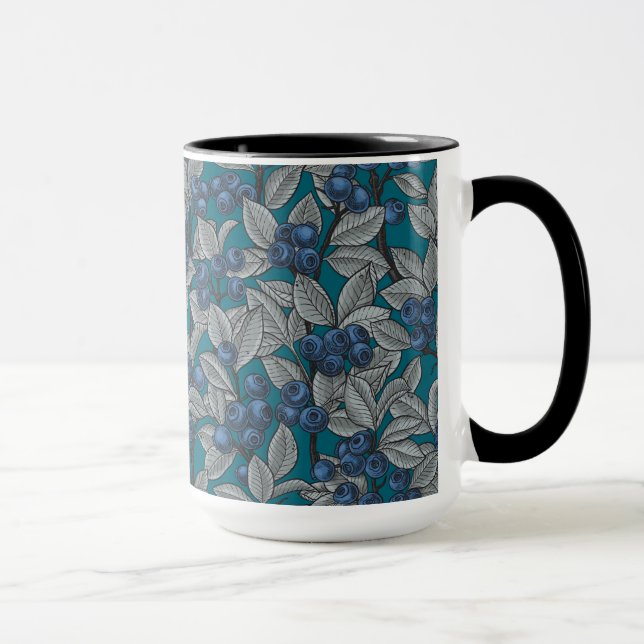 Taza Jardines de arándano azul y gris (Derecha)