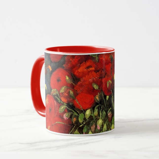 Taza Jarrón con amapolas rojas de Vincent van Gogh (Anverso izquierdo)