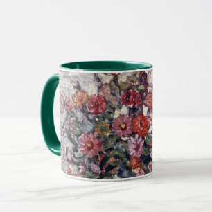Taza Jarrón de flores, Zinnias por Maurice Prendergast