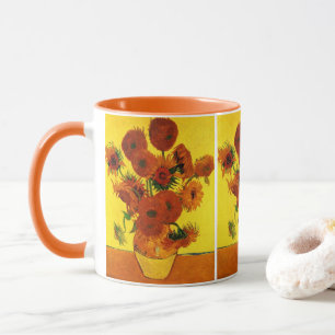 Taza Jarrón de Naturaleza Muerta con 15 Girasoles Vince