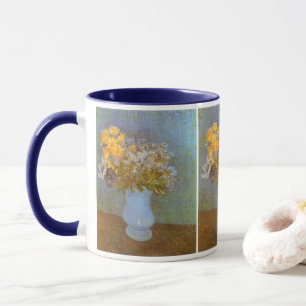 Taza Jarrón de Vincent van Gogh con Lilas, Margaritas, 