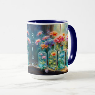 Taza Jarrones de flores llenos de flores impresionantes