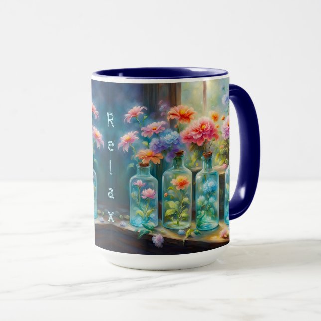 Taza Jarrones de flores llenos de flores impresionantes (Anverso derecho)