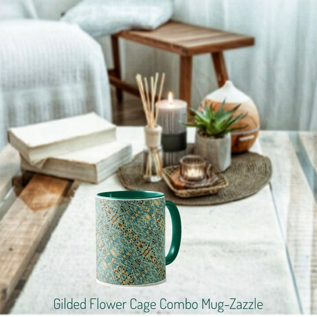 Taza Jaula dorada de flores (Subido por el creador)
