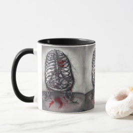 Taza Jaula Vacía Costillas Humanas Horror Gótico Arte S