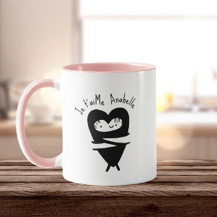 Taza Je T’aime Corazón abrazo dulce nombre personalizad