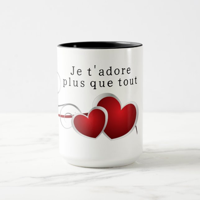 Taza Je t'adore plus que tout (Centro)