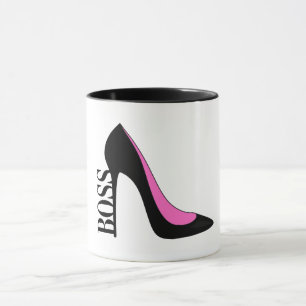 Taza Jefa Chica Tacón Rosa Negro