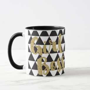 Taza Jefa de oro negro y blanco personalizado moderno